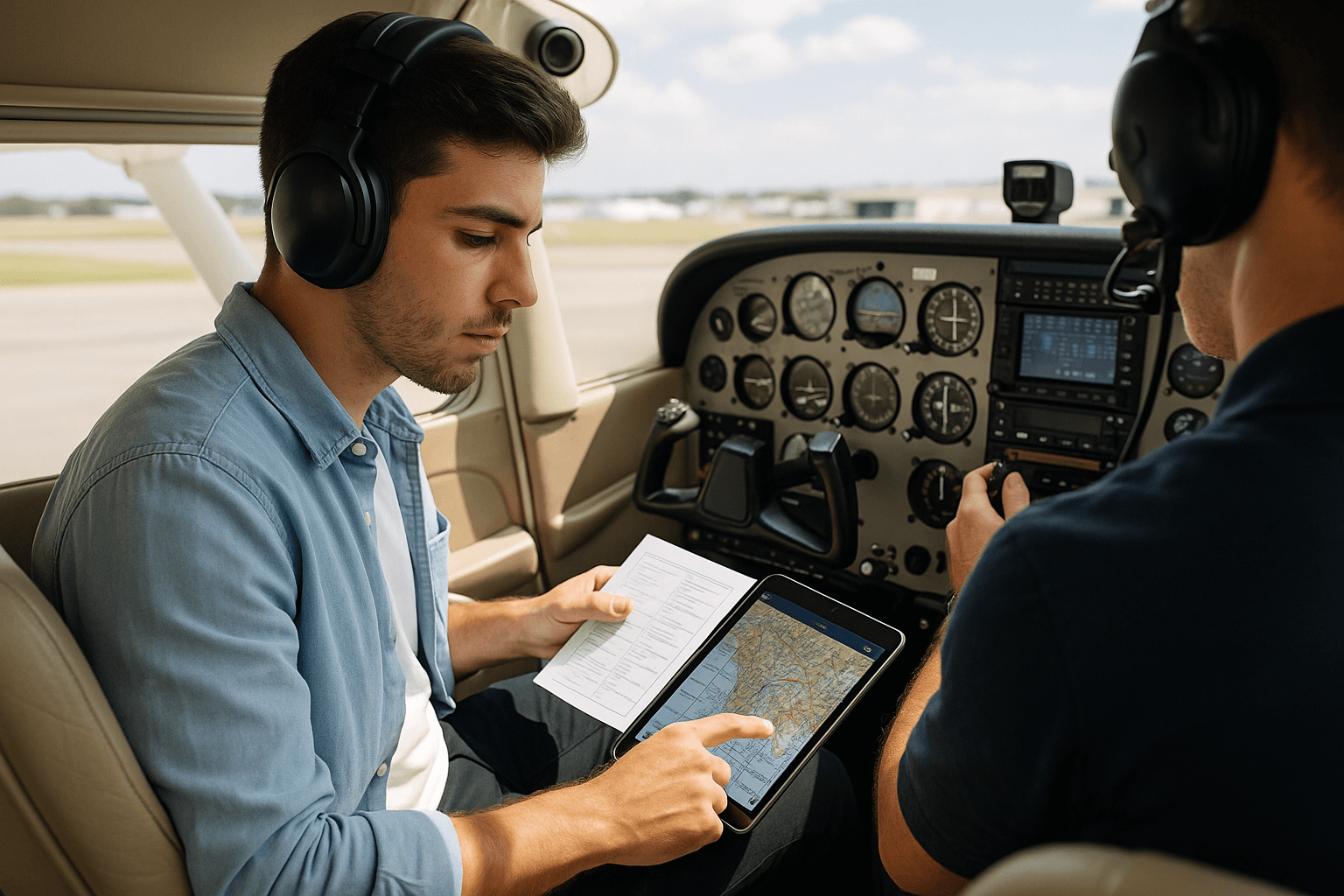 Two pilots in cabine